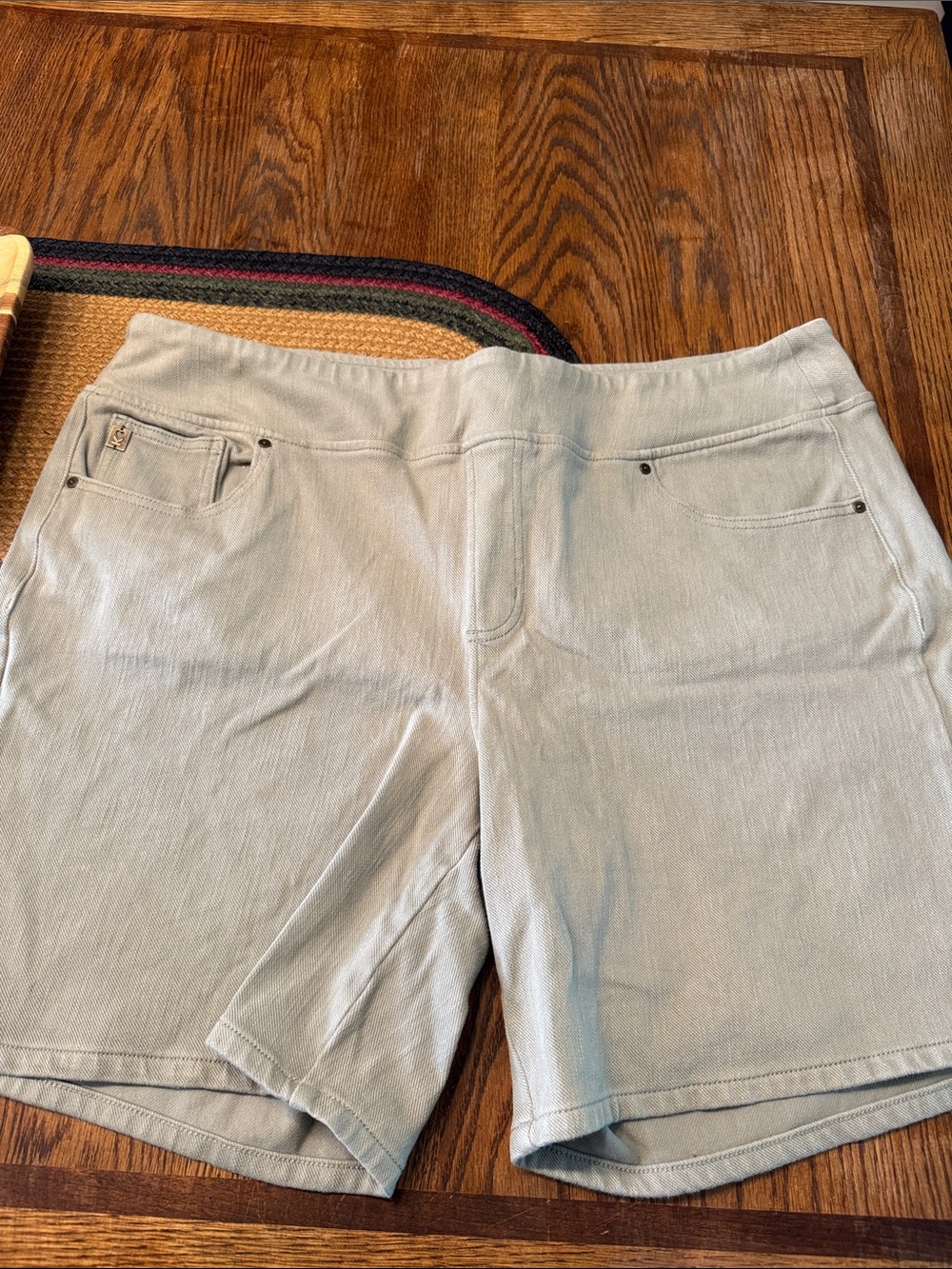 Belle by Kim Gravel Light Gray Men's Flat-Front Shorts